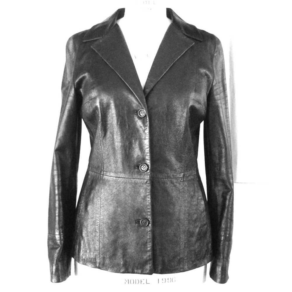 Dolce & Gabbana Black Leather Blazer
